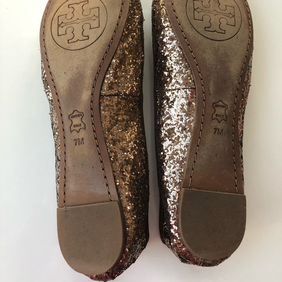 Tory Burch Chelsea Glitter Ballet Flat Size 7 - Picture 4 of 4